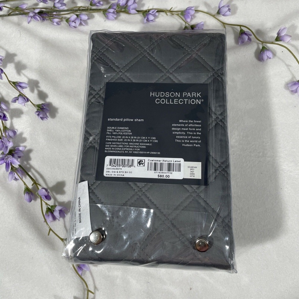 NIB [ 1 Standard‎ ] Double Diamond Quilted Pillow Sham for Hudson Park - Picture 2 of 12